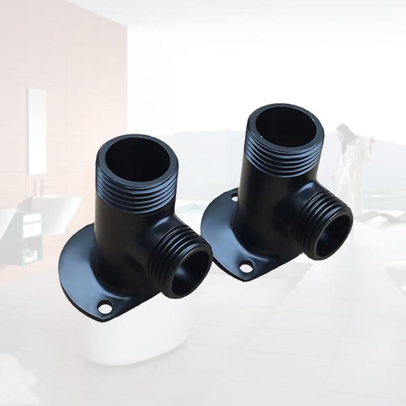 LANGZHIWEN Black Exposed-to-Concealed Shower Faucet Adapter (2-Pack)