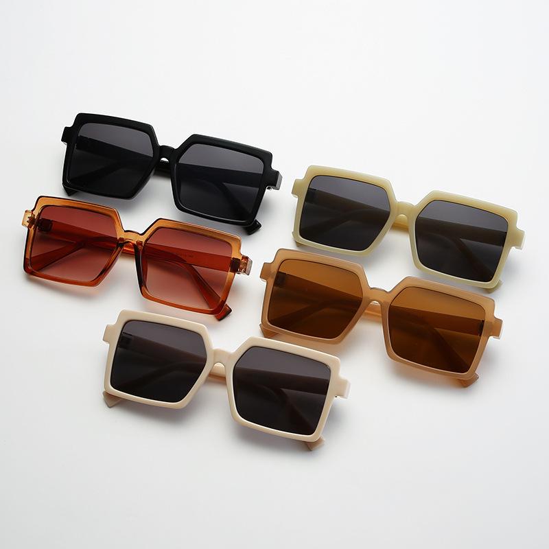 New European and American retro square sunglasses men's and women's trendy jelly sunglasses large frame street sunglasses s