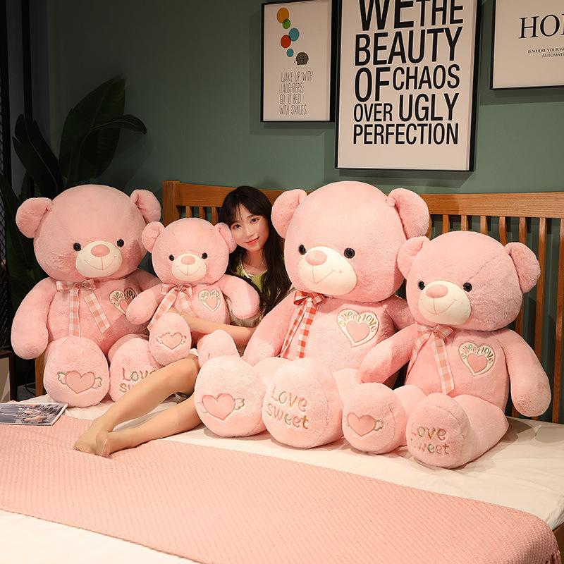 Large Love Bear Doll Plush Toy Couple Hug Bear Girl Soothing Rag Doll Birthday Gift