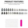 Dark Style Fake Nails with Metal Line Print No Bad Smell Environmentally Friendly for Professional Nail Art Salon Supply