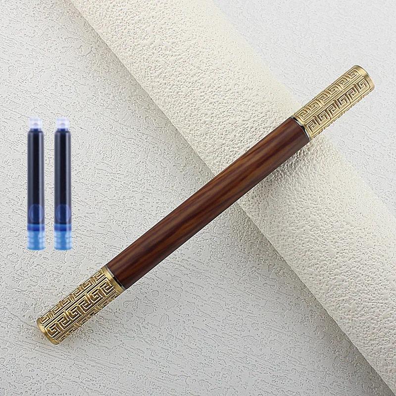 

Luxury Classic Design Metal Fountain Pen Double Headed EF Nib Ink Pen Caliber 3.4MM for Smooth Writing 0.38MM