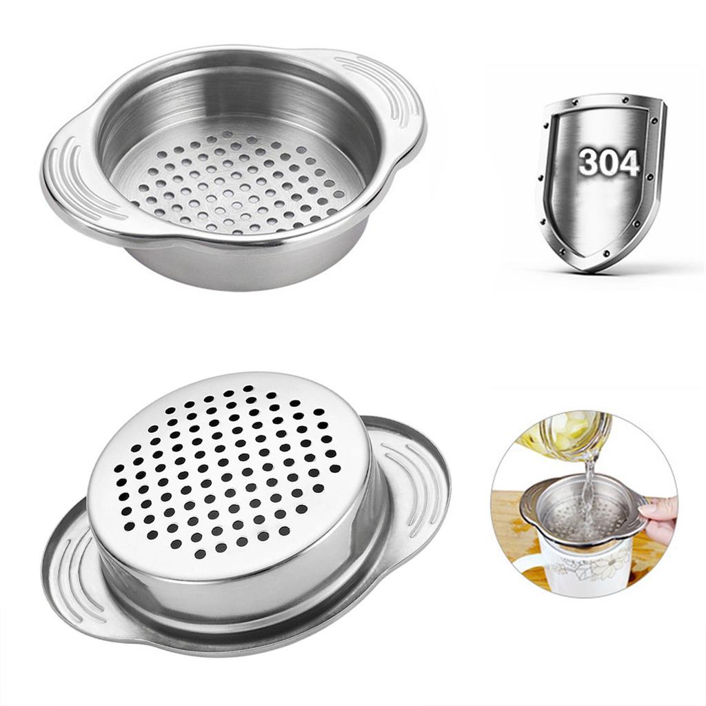 1PC Tuna Can Strainer Stainless Steel Food Can Strainer Sieve Metal Tuna Press Lid Canning Colander Oil Drainer Tuna Can Filter