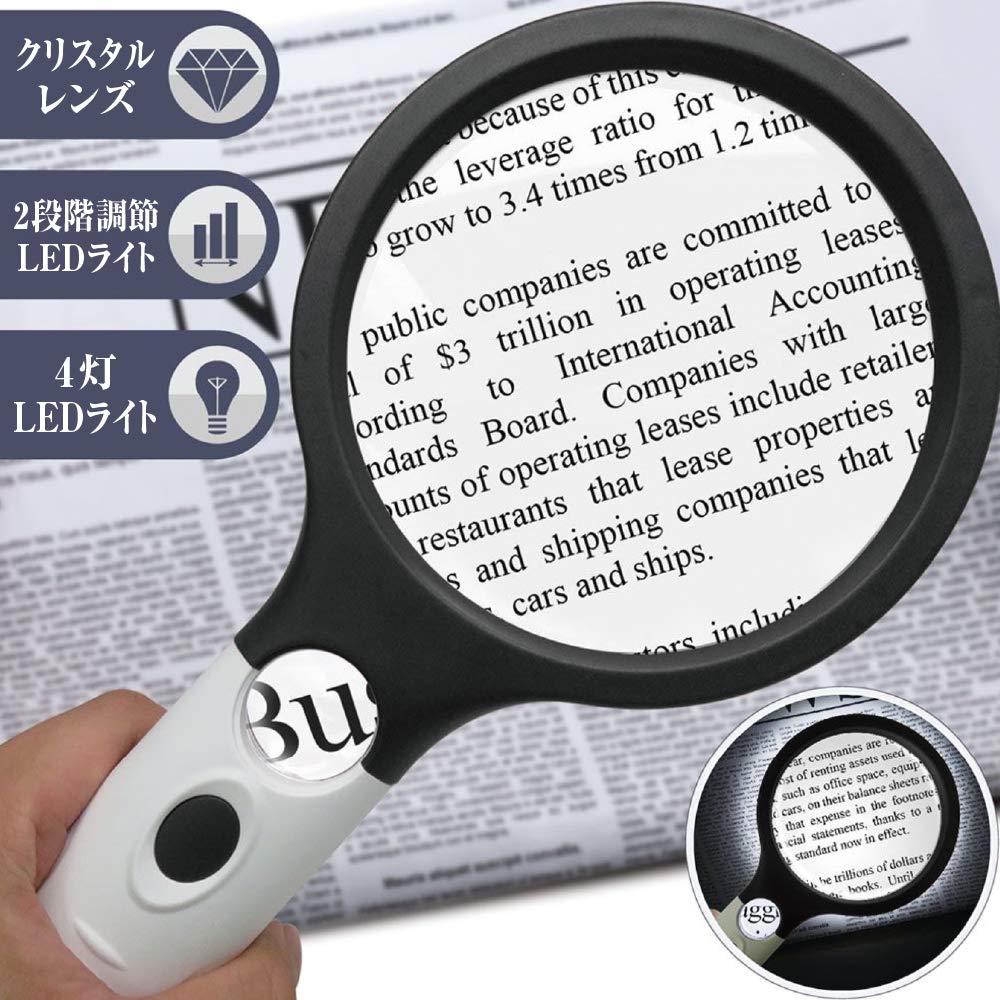Kyoei Plastic Magnifying Glass with LED 4x 25x Light, Magnification, Magnification, LCLR-2500