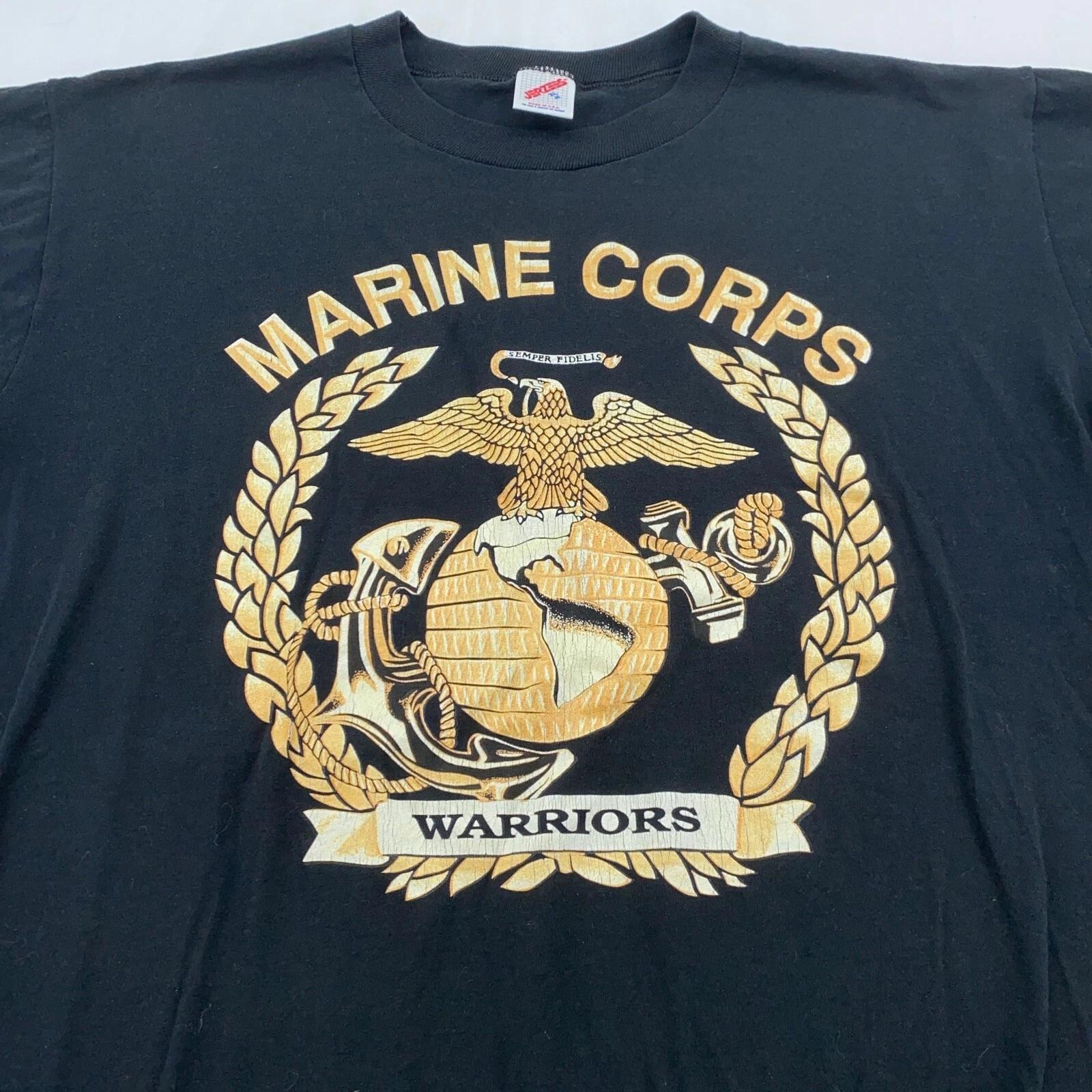 vintage 90s USMC MARINES WARRIORS POW MIA T-Shirt LARGE army 2XL