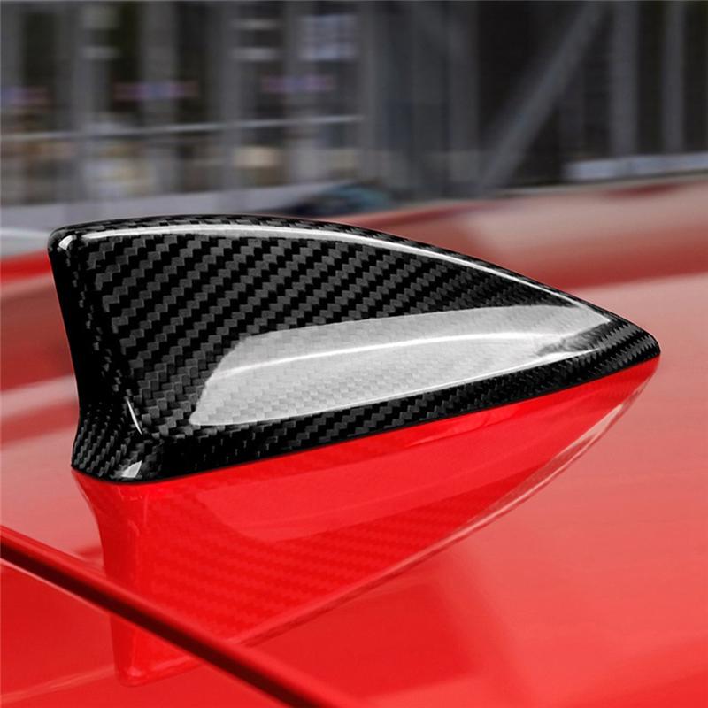 Car Carbon Fiber Shark Fin Antenna Cover For Honda Civic 11Th Sedan Hatchback And Type R -UP Replacement (Black)