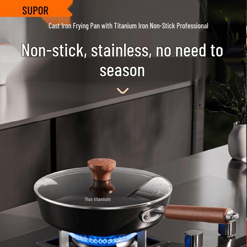 SUPOR Titanium-Iron Uncoated Frying Pan