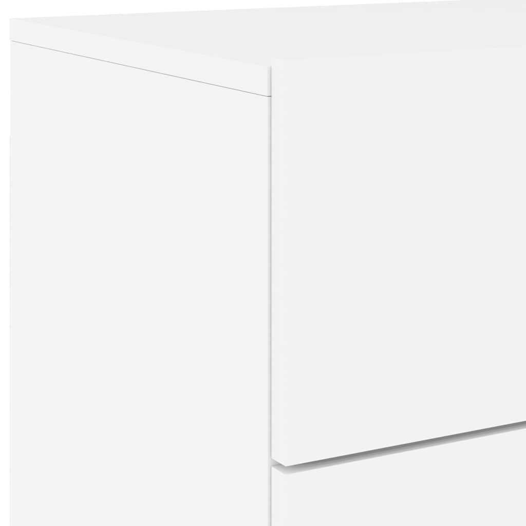 Wall Mounted Nightstand with LED Lights White