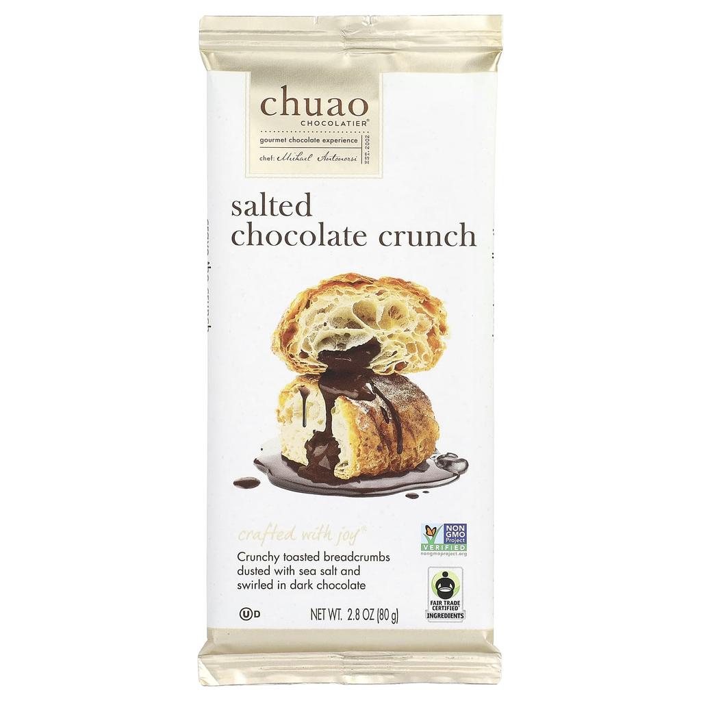 Chuao Chocolatier, Dark Chocolate Bar, Salted Chocolate Crunch, 80g (2.8oz)