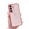Suitable for Samsung S25ULTRA Electroplated Hollow Love Mobile Phone Case A14 Silicone All Inclusive A54 Protective Case