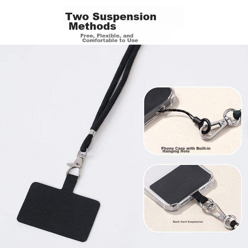 Phone Lanyard, Neck Strap, Crossbody, Adjustable Length, Retractable, Anti-Loss Wrist Strap, Long Style, Suitable for Apple, Huawei, Android