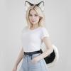 1/2 Stück Kunstpelz Tier-Schwanz Hundeschwanz Hundeohren Stirnband Halloween Cosplay Kostüm Hundeohren Haarband Hundeschwanz Hunde Kostüme