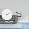 Silent Wall Clock Art for Home Kitchen Office Study Room with Modern Resin Horse Sculpture
