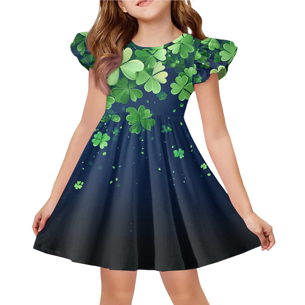 Letnia Sukienka Księżniczki dla Dziewczynek - Sukienka T-shirtowa o Kroju A. dzień Patryka