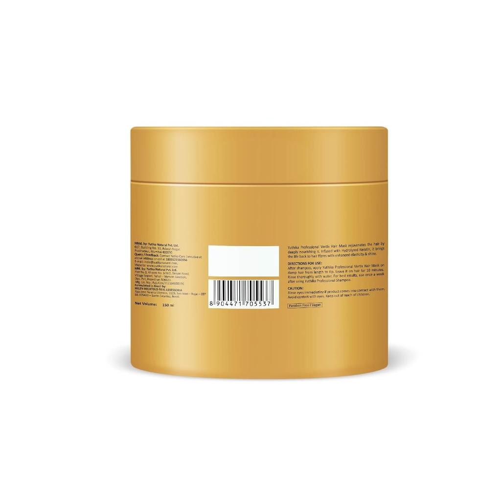 Yuthika Professionelle Vertix Hydrolyzed Keratin Haarmaske 150ml zur Reparatur von trockenem, geschädigtem Haar