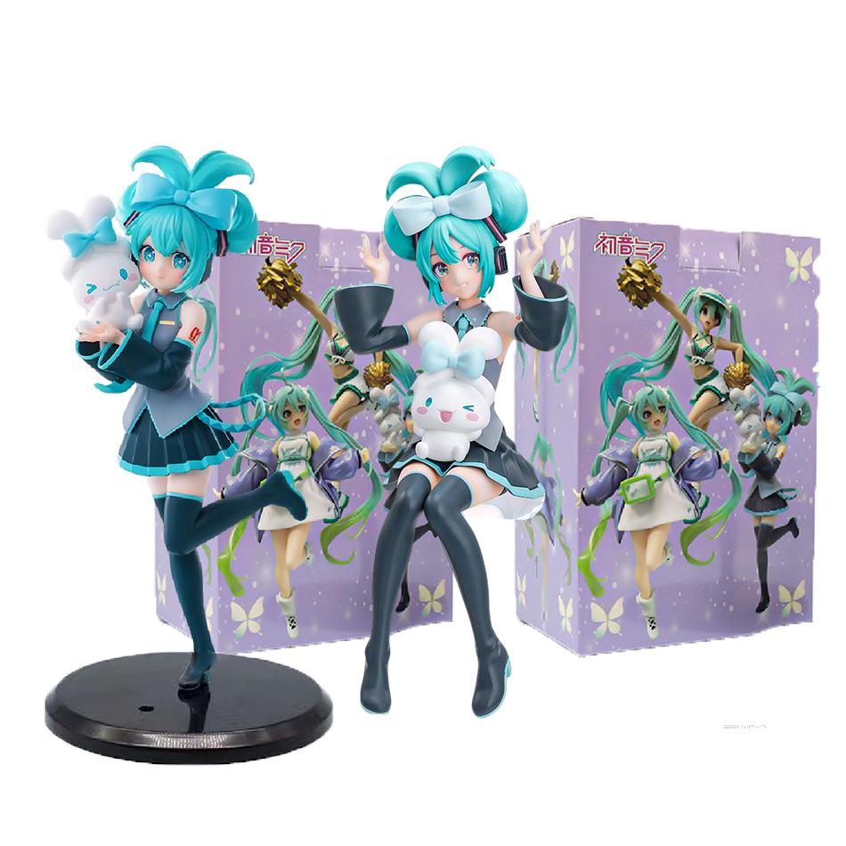 20CM Anime Hatsune Miku X Cinnamoroll Figur Anime Tilbehør Samleobjekter Modeller Dekorative Pynt Barn Kawaii Gave Leketøy