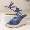 New Women's High Heel Thick Sole Casual Shoes Summer Open Toe Wedge Sandals Fashion Women