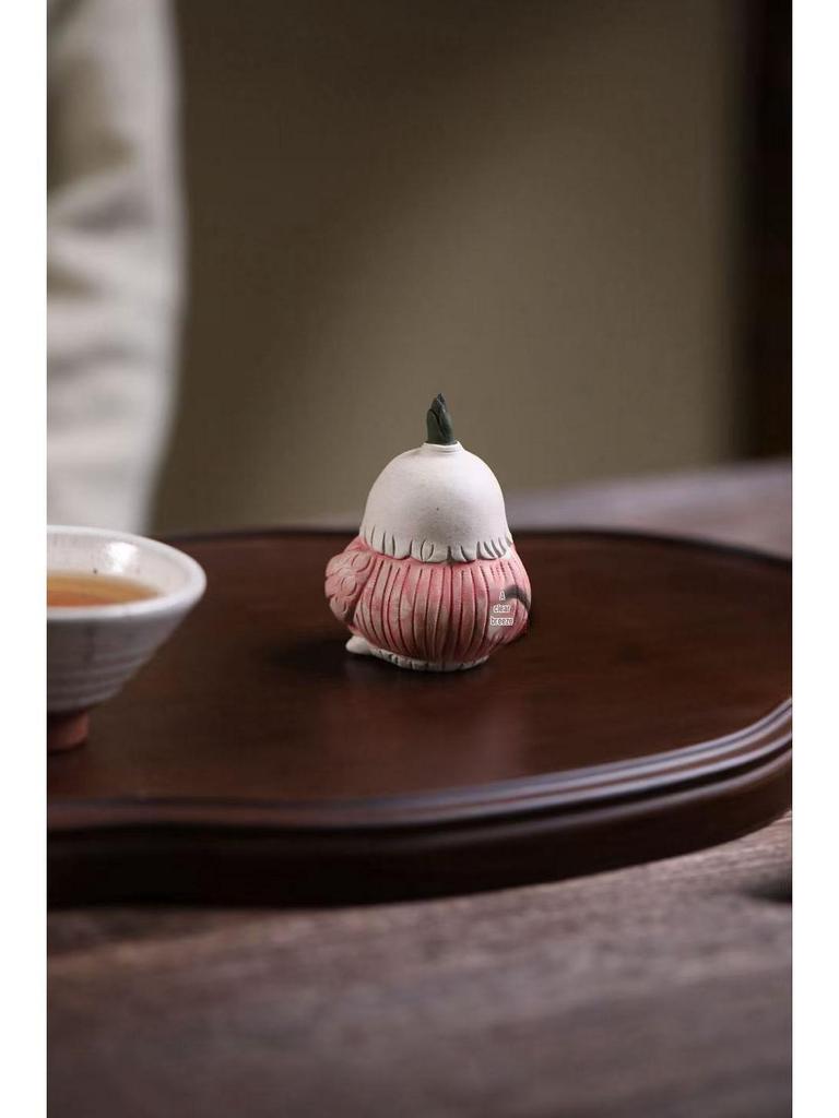Yixing Purple Clay Garlic Bird Incense Holder: A Creative Tea Ceremony Ornament