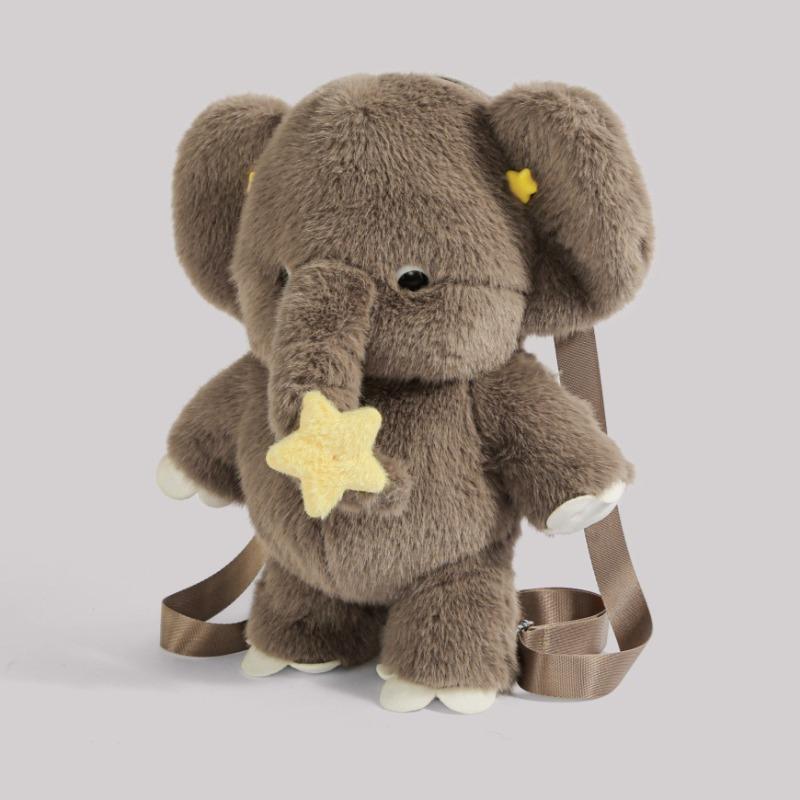 New Cute Elephant Plush Backpacks Soft Kawaii Plushie Animal Crossbody Bag Valentine's Day Birthday Gift  for Women Versatile