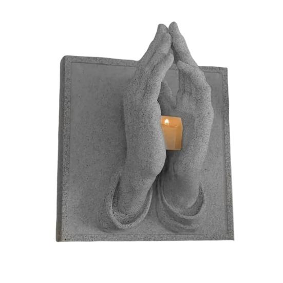 Подсвечник-рука для молитвы, материал смола, символ веры, эмоция, тепло, надежда, подставка для свечи, мирный домашний акцент A