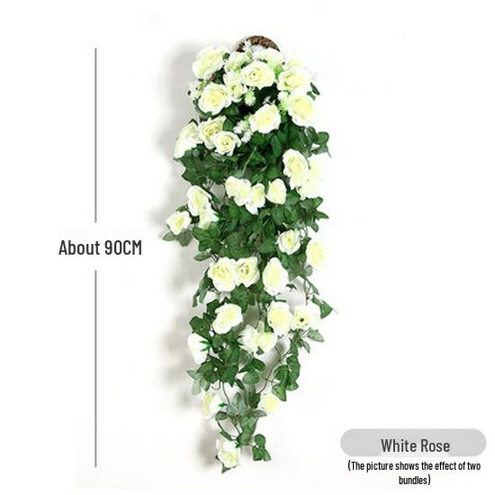 Künstliche Orchideen- & Rosen-Ranken-Hängeampel - Dekorative Zimmerbegrünung für Wohnzimmer