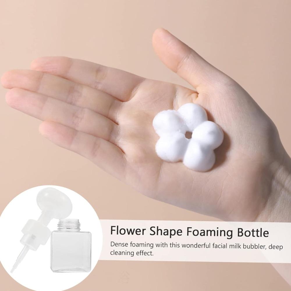 250ml Square Flower Foam Bottle 2026 Soccer Refillable Lotion Container Leakproof Travel Pump Bottle for Skincare Sports Fan Gif