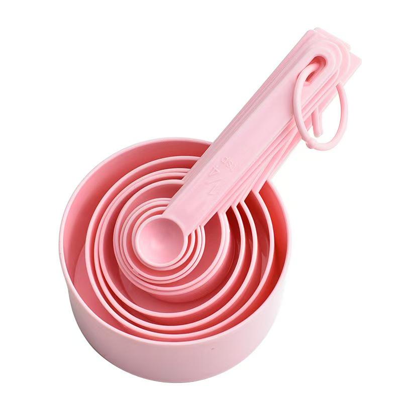 10-Piece Plastic Measuring Cups & Spoons Set for Baking & DIY Projects.