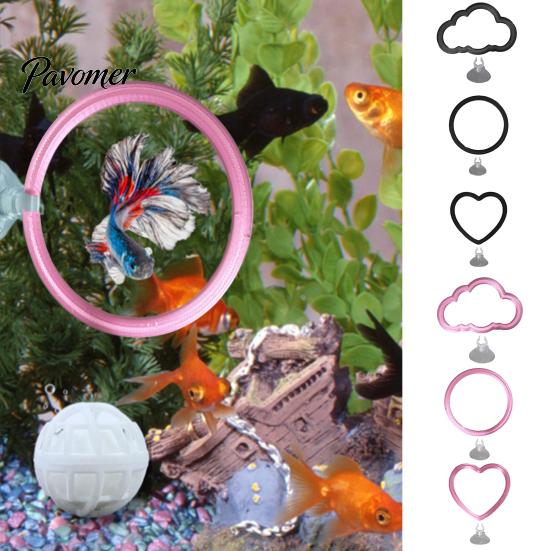 Aquarium Training Equipment 1/3Pcs Betta Fish Exercise Ring with Suction Cup, Interaction Toy Feeding Ring, Tank Enrichment Toy, Accessories Loop