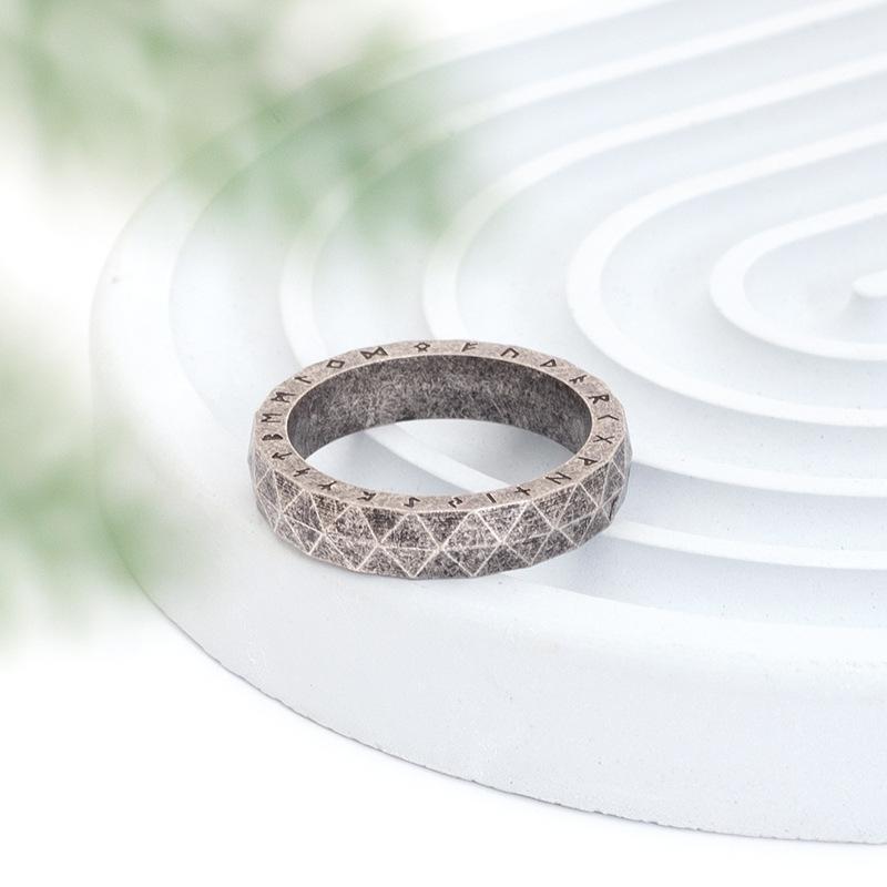 

Vintage Viking Runes Titanium Steel Bold Ring for Men Durable Stylish Norse Jewelry No. 7
