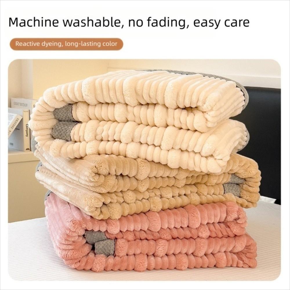 Striped Warm Blankets Soft Sofa Blankets High Quality Quilt  Autumn Winter