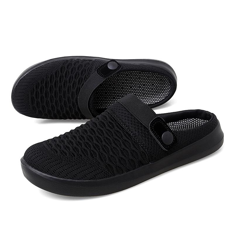 Women Slippers Casual Men Color Sandals Backless Summer Slip On Clogs Black Lightweight Couple Beach Shoes Large Size