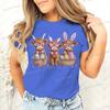 Happy Easter Day T-shirt Female Easter Cute Highland Cow Graphic T Shirts Women Cute Cow Gift for Women Retro Easter Vibes Shirt