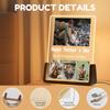 Custom Father's Day Gift for Dad, Photo Acrylic Plaque Personalized Night Light, Walnut Photo Frame with Night Light, Unique Romantic Birthday