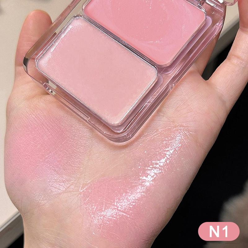 

Dikalu Water Light Blush Cream Long Lasting Waterproof Cheek Tint Face Contouring Makeup Milk Tea Color Hydrating as the picture