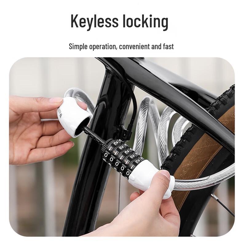 WEST BIKING Portable 5-Digit Password Bike Cable Lock