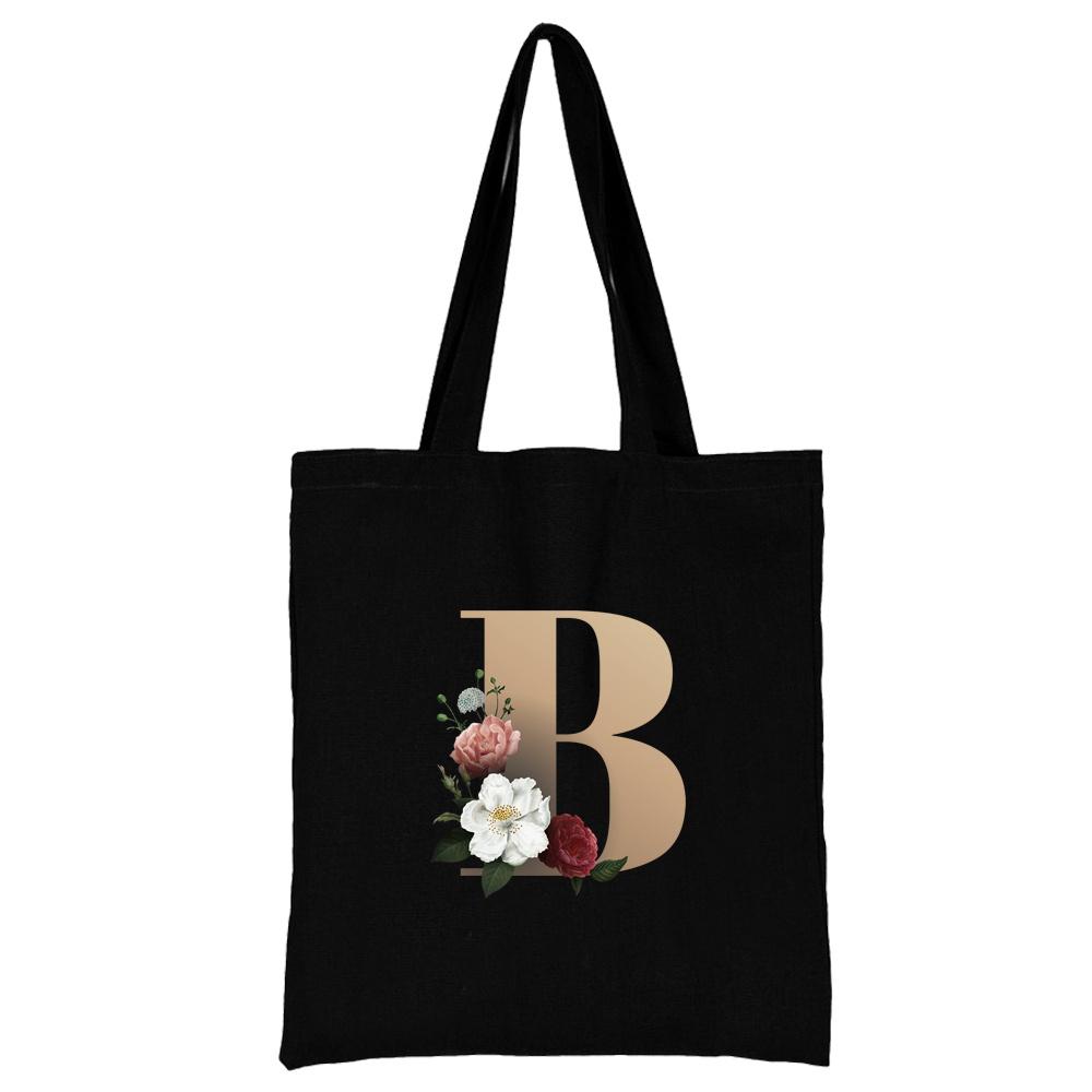 Ladies Shopping Bag All-match Letter Series Handbag Foldable Reusable Cloth Shopper Harajuku Style Bag Student Canvas Tote Bag