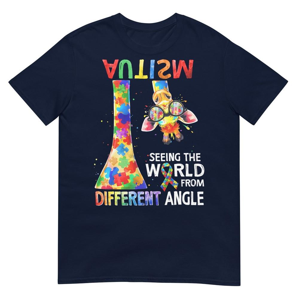 Giraffe Autism Awareness Seeing World Different Angle Kids TShirt S