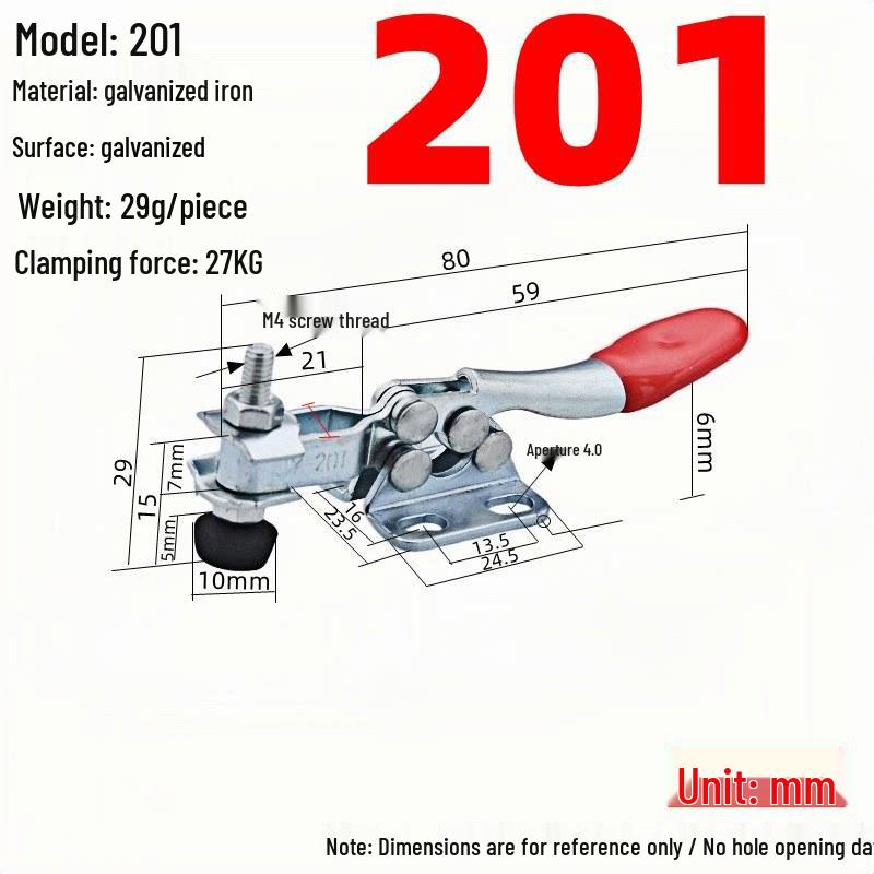 Горизонтальный зажим-фиксатор из нержавеющей стали 304 GH-201