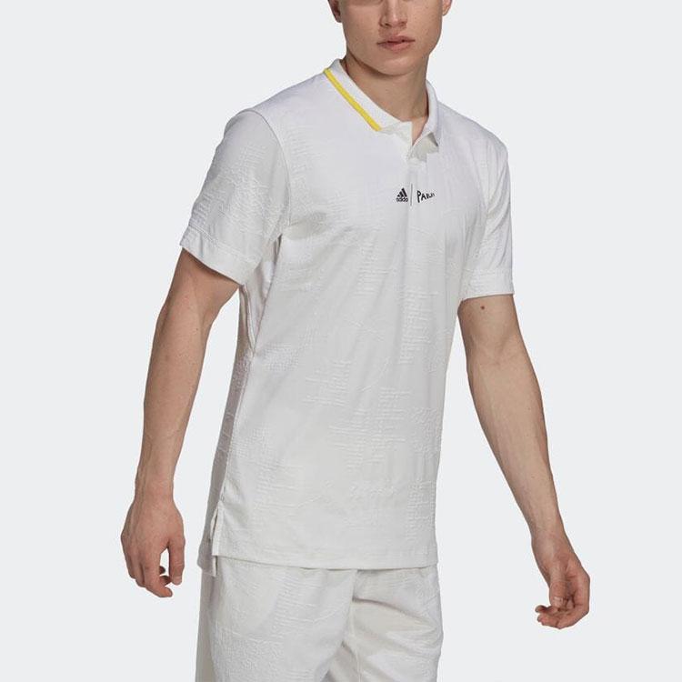 Adidas Logo Tennis Polo Shirt Men Tops White HC8537