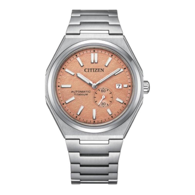 CITIZEN Mechanical Watch Series 100 Meters Waterproof Automatic Titanium Strap Men s Watch Orange Dial NJ0180-80Z синий