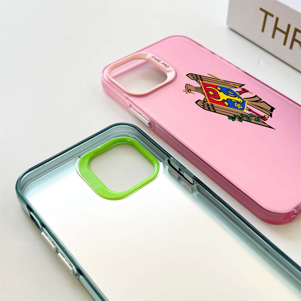 N21 Moldavský státní znak Soft Border obal na telefon pro Apple iPhone 15 14 13 Pro Max 11 12 XR XS Max 7 8 Plus pevný zadní kryt