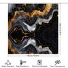 Luxury Marble Print Shower Curtain Set Black Gold Geometric Pattern Bathroom Decor with Rod Pocket for Home Bathing Room (69 x 7