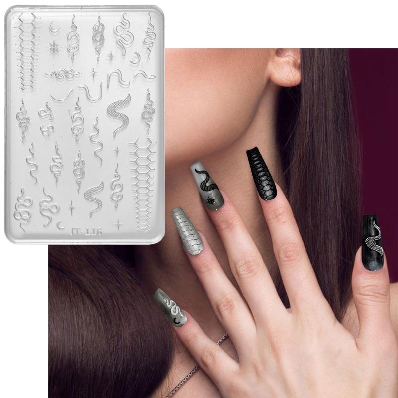 Reusable Snake Design Silicone Mold For 3D Nail Art Embellishments And Resin Crafting Projects