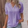 Sommerurlaub Mode Kurzarm Hohl Damen Shirt