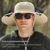 Solar Fan Outdoor Fishing Hat with 2 Solar Fan Wide Brim Bucket Hat for Men Outdoor Camping Fishing Hiking