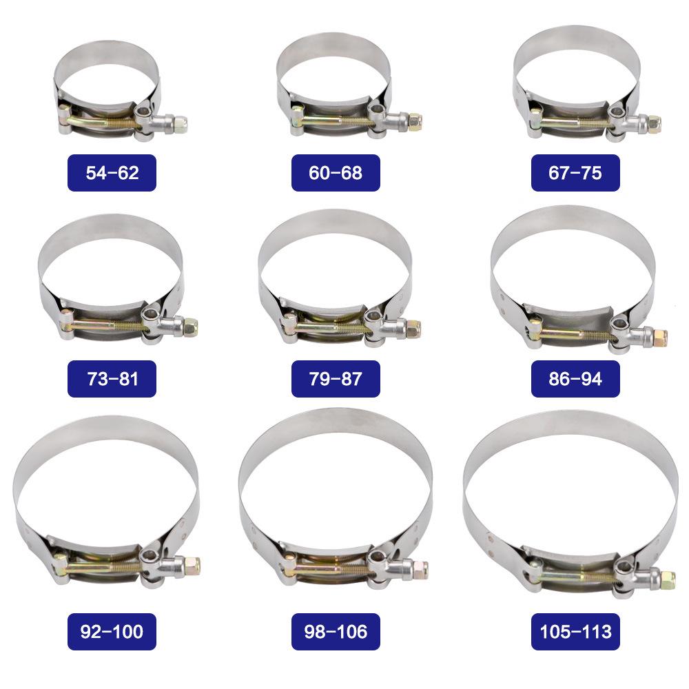 Stainless Steel 304T Exhaust Pipe Clamp, 3" (79-87) for Silicone Turbo Hose, 2-Pack