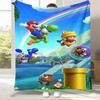 Retro M-Mario Bros Game Cartoon Flannel Blanket,Ultra Soft Warm Plush Throw for Home Bedroom Bed Sofa Cover Camping Picnic gift