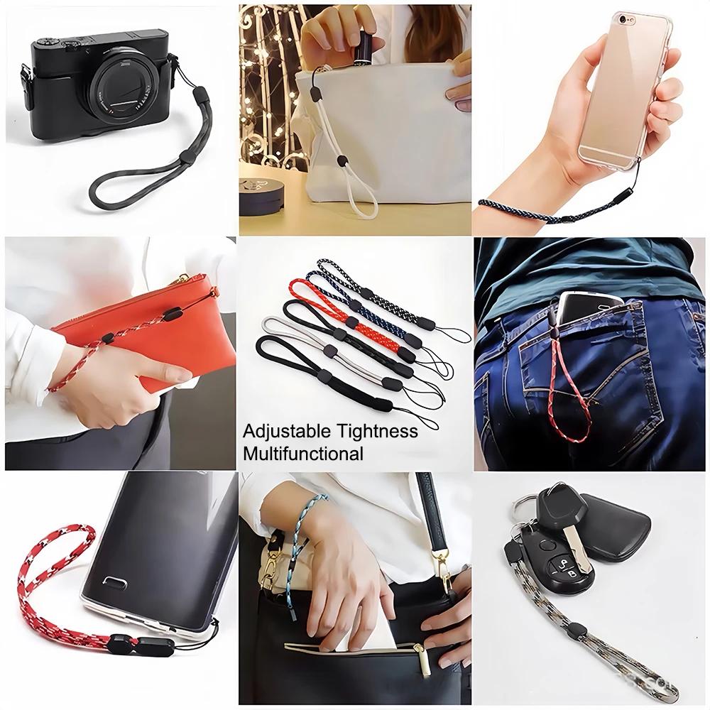 5PCS 12-45cm Mobile Phone Case Strap USB Key Short Lanyard Adjustable Hand Straps Anti-lost Wrist Rope for Keychain Phone Camera