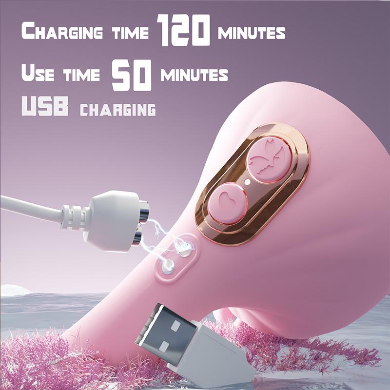 Adult Silicone Mushroom Head Clitoral Stimulator with 10 Vibration Modes Mini Vibrator, Adult Toys