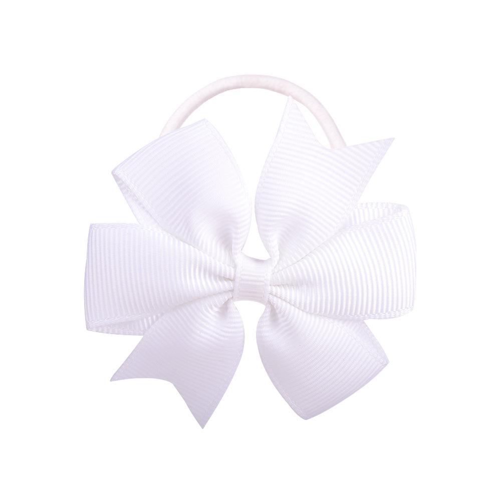 Cute Grosgrain Ribbon Bows Elastic Hair Bands For Girls Baby Lovely Ponytail Holder Hair Ties Children Kids Hair Accessories