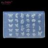 1PC Butterfly Flower 3D Silicone Nail Art Mold DIY Vintage Flower Frame Floral Design Transparent Relief Template Manicure Tools